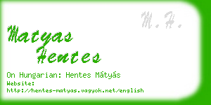 matyas hentes business card